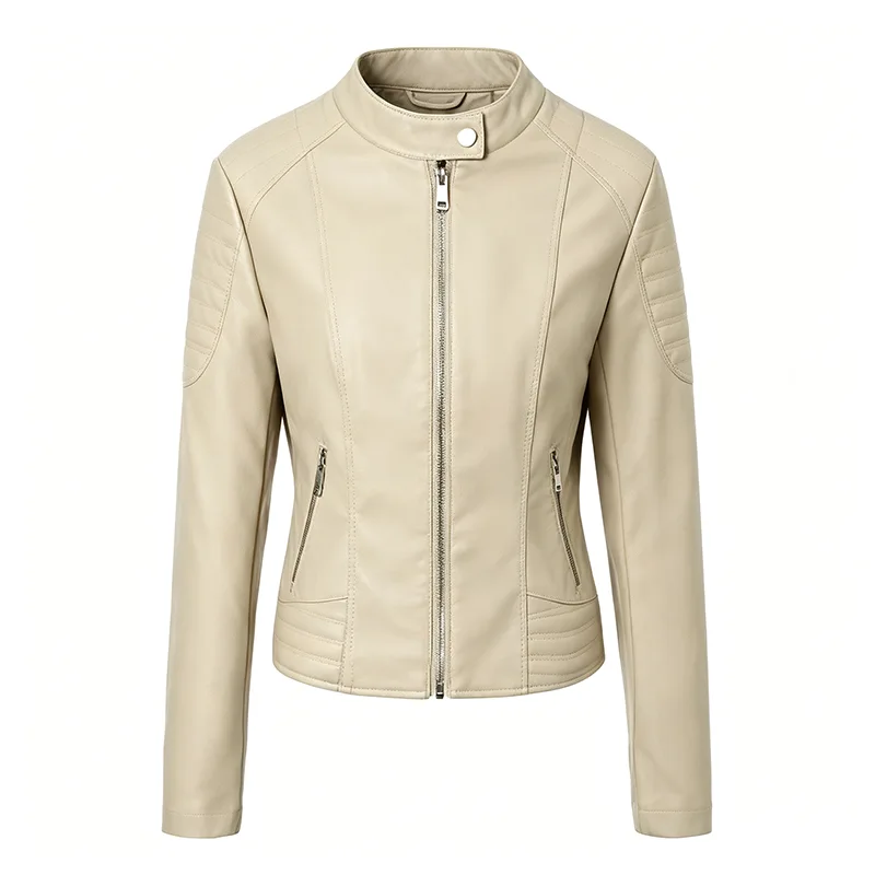 Jaket Bikers Kulit Tiruan Bertali pinggang