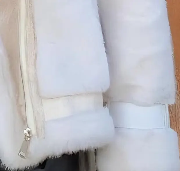 Color-block Convertible Collar Faux Fur Coat
