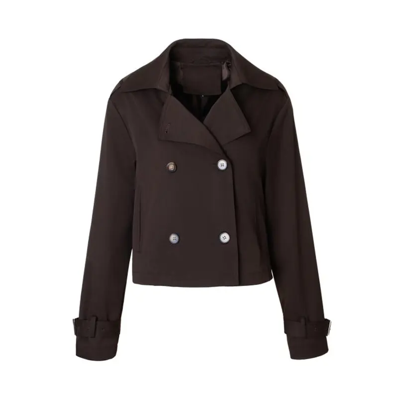 Jaket Parit Gaya Blazer Pendek dengan Lapel Disesuaikan